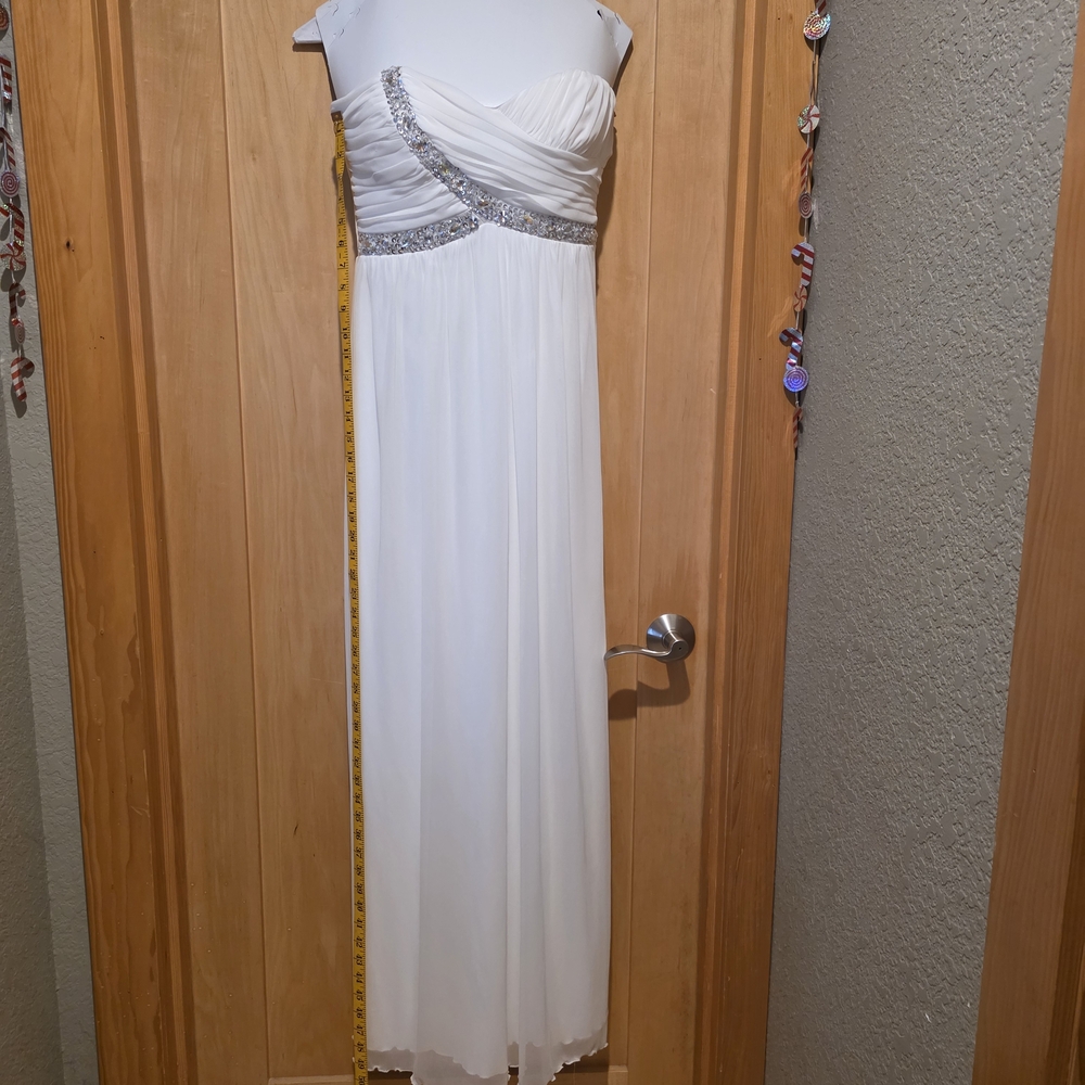 City Studio Strapless White Dress with Silver Accents